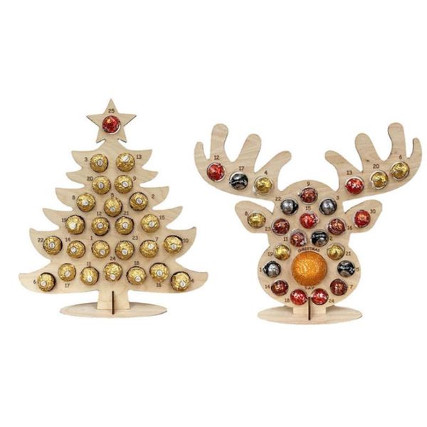 

christmas decorations 2021 wooden advent calendar chocolate holder countdown for elk navidad craft
