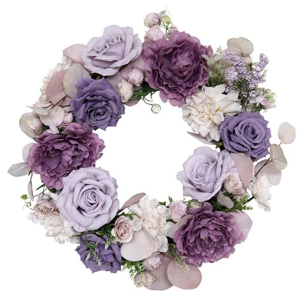

decorative flowers & wreaths artificial rose peony wreath spring summer for front door wedding wall birthday party farmhouse garden home dec