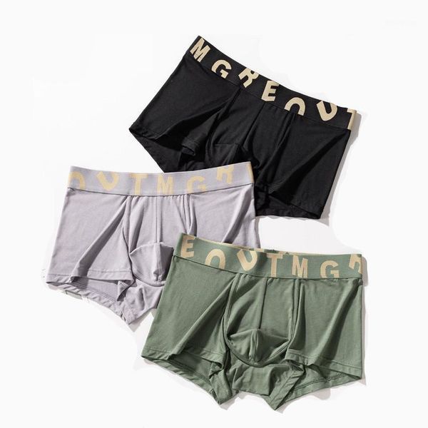 

underpants men cotton breathable underwear boxers shorts male trunks soft comfortable gay panties, Black;white