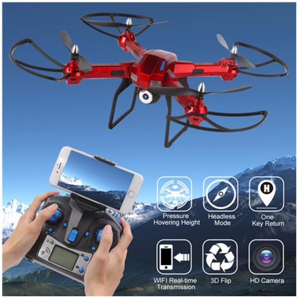 

6-axis gyro wifi real-time transmission drone with hd camera 3d flips high hold mode one key return rc quadcopter drones