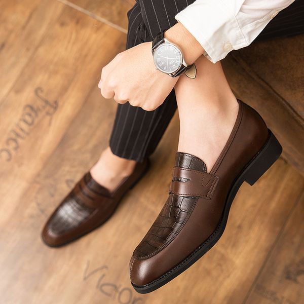 

dress shoes fashionable oxfords men casual leather shoes from business slip-on brand 's a2187 tyyj, Black