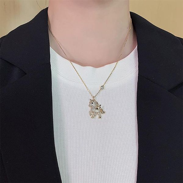 

pendant necklaces angel pony necklace choker women simple clavicle chain fashion classic valentine's day gift jewelry, Silver