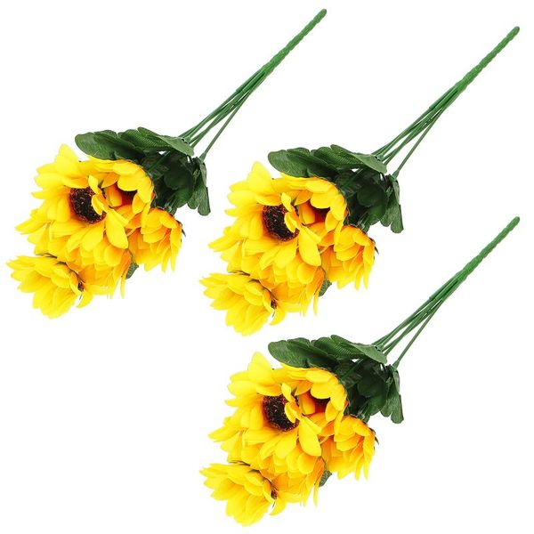 

decorative flowers & wreaths 3 bunches simulated sunflower bouquets household