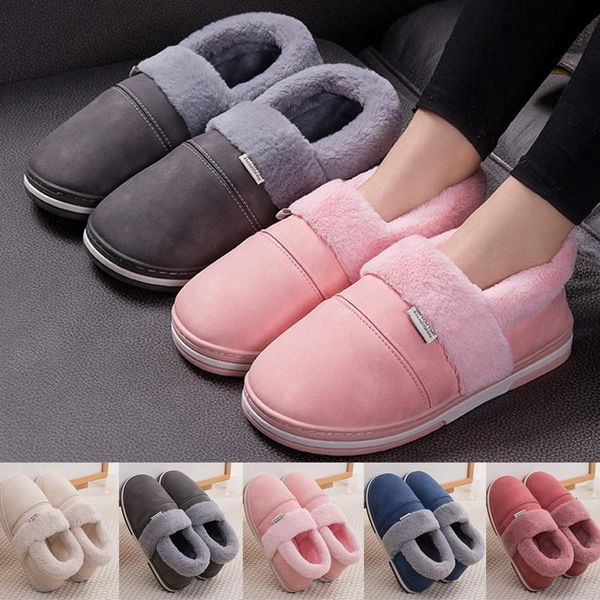 

autumn winter women men slippers bottom soft home shoe cotton thick indoor slip-on slides comfortable, Black