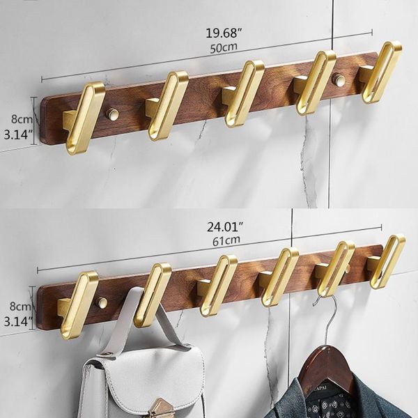 

hooks & rails wooden wall mounted hanger multi metal coat rack durable clothes pegs smooth finished decorative household storage 449e