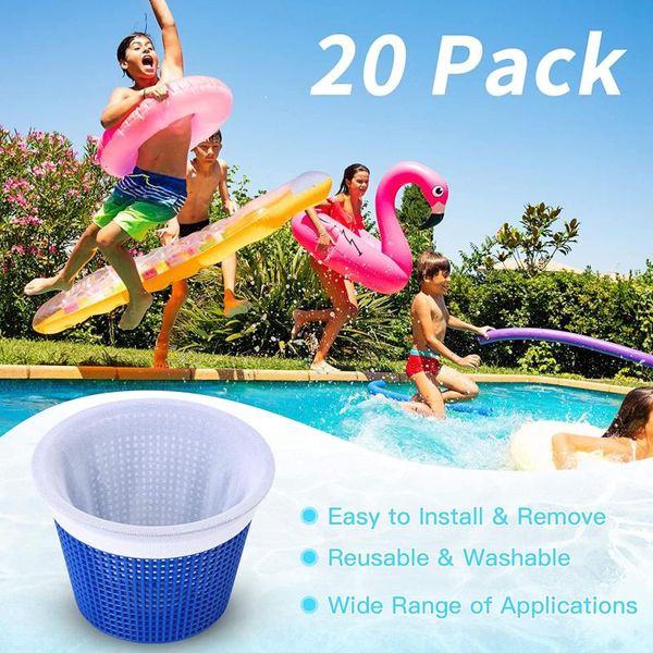 

pool & accessories 20pcs swimming skimmer filter non-woven socks net cleaning tool