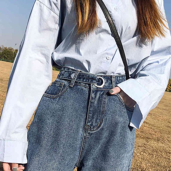 

breeze pants mujer high waist, brem casual woman, denim pants, harem ladies of vintage black jean femme., Blue