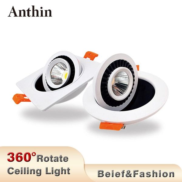 

downlights [dbf] giratoria Ã¡ngulo empotrada led downlight 3w/5w 7w 10w foco de techo 3000k/4000k/6000k negro/blanco luz l