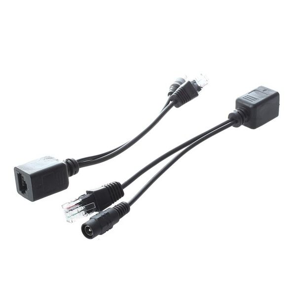 

computer cables & connectors 2 cable diy poe power supply rj45 ethernet passive 50v male / female + dc 5.5mm adapter #8
