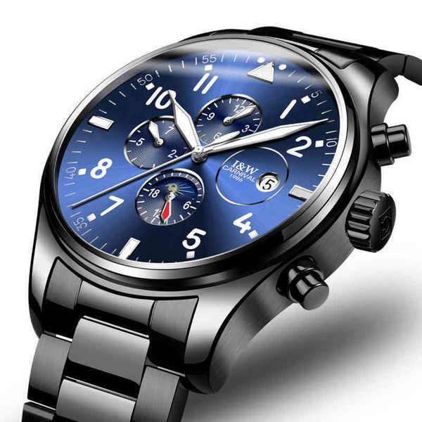 

men's brand luxury carnaval watches automatic mechanical men sapphire reloj hombre lighting-turning relogio c8764g-8, Slivery;brown