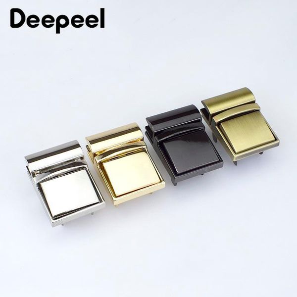 

bag parts & accessories 2pcs deepeel handbags turn lock hardware metal twist buckle switch latch padlock for e6-5, Black
