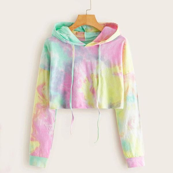 

women's hoodies & sweatshirts women tie dye print hoodie sweatshirt harajuku casual loose oversized long sleeves ladies pullovers #t1q, Black