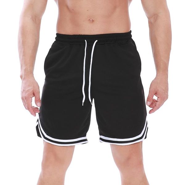 

men's shorts 2021 clothing beach casual fitness striped sportswear running cotton pants, White;black