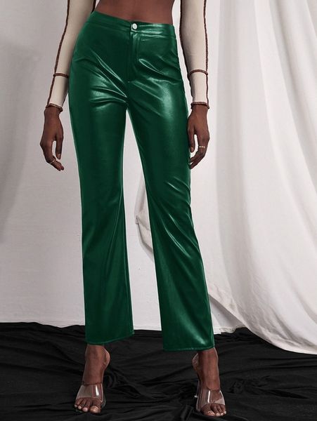 

high waist pu leather pants w9vj#, Black;white