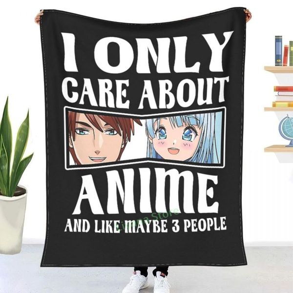 

blankets i only care about anime and maybe 3 people - lovers throw blanket printed sofa bedroom decorative children adult