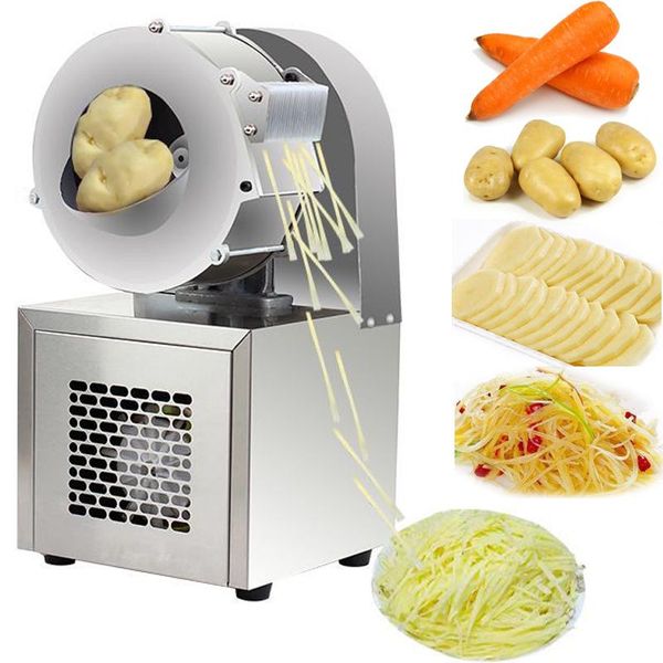 Equipamento de processamento de alimentos Multi-função Máquina de corte automática Comercial Batata Elétrica Cenoura Gengibre Slicer Fragmento Cortador de Vegetais