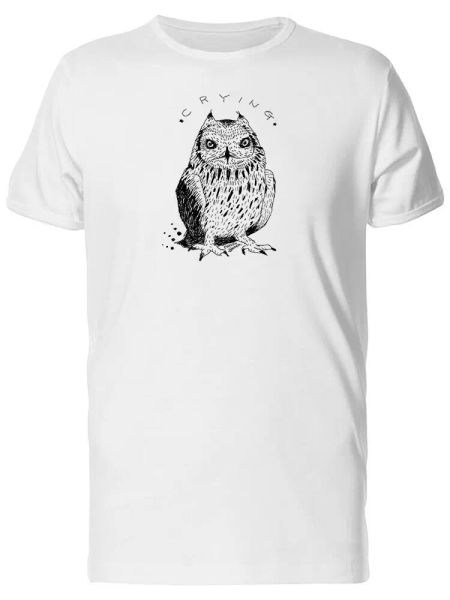 

Crying, Grunge Owl Sketch Men's Tee -Image by Shutterstock, White;black