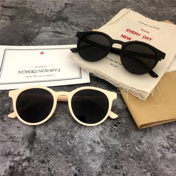 

outdoor eyewear 2021 round frame retro mocha color sunglasses cute glasses anti-purple line universal fashion multicolor