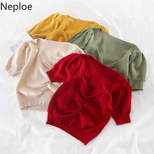 

elegant women t-shirts solid v-neck ruffles shorts tees spring summer casual fashion office lady outwear 1a386 210422, White