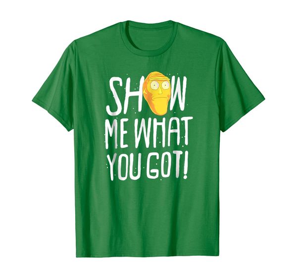

rick morty show me what you got t-shirt, White;black