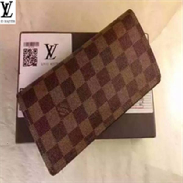 

compact brand leather designer evening luxury chain 2i2o clutches m62665 real brown long coin wallets purse purse with chain men key card ho, Red;black