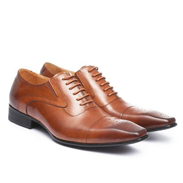 

dress shoes 2021 mens high qaulity leather spring autumn fashion lace up stylish comfortable business formal, Black