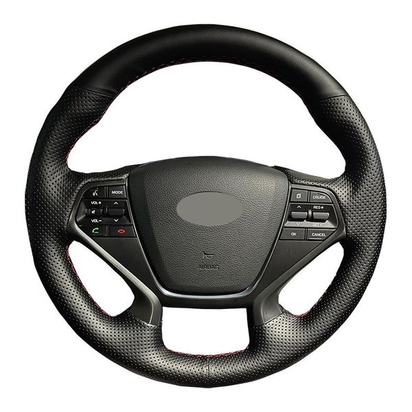

genuine leather car steering wheel cover for sonata 9 2021-2021(4-spoke) custom original steering-wheel handlebar braid covers