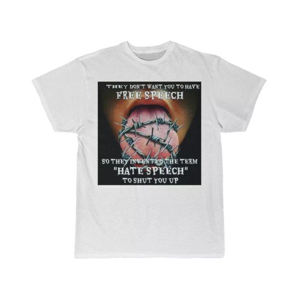 

they don't want you to have speech men's short sleeve t shirt, White;black