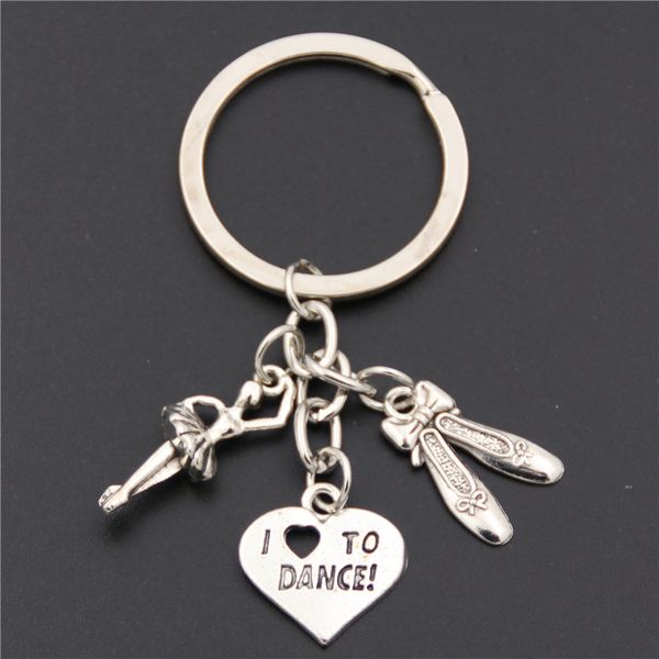 

L Love To Dance Keychains Skating Shoes Charms Makeup Pendant Wine Keyring For Women Tennis Jewelry