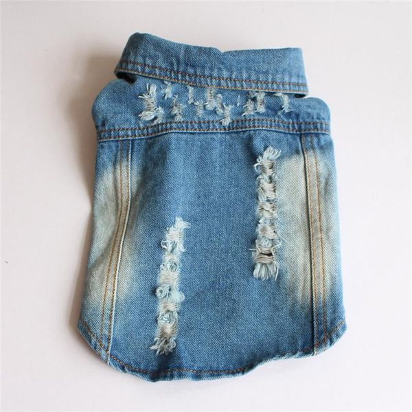 

dog apparel xs-3xl denim vest for large dogs stretchable chest cowboy jacket cool hole blue jean clothes hoodies
