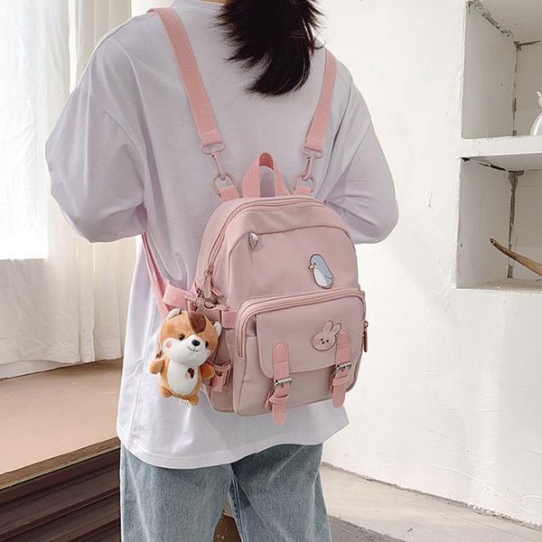 

school bags korean style canvas small mini backpack for women fashion travel leisure bag tote tennage girl shoulder
