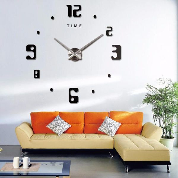 

wall clocks silent quartz decorative 3d diy large acrylic digital clock sticker modern design living room home decor