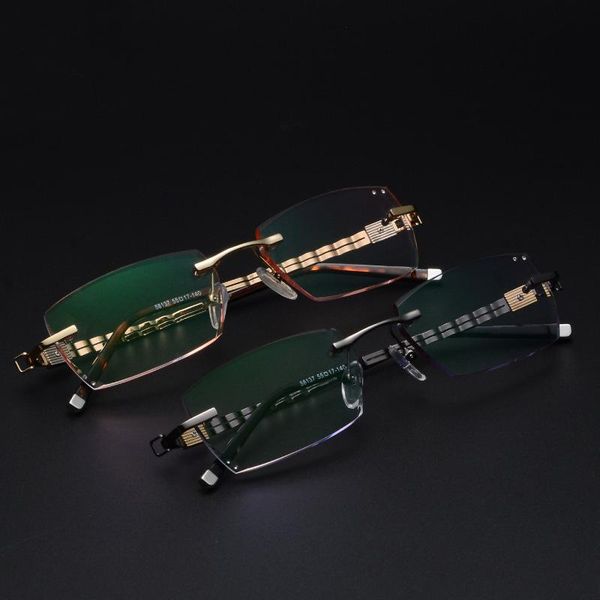 

fashion sunglasses frames myopic rimless diamond rimmed glasses for men, Black