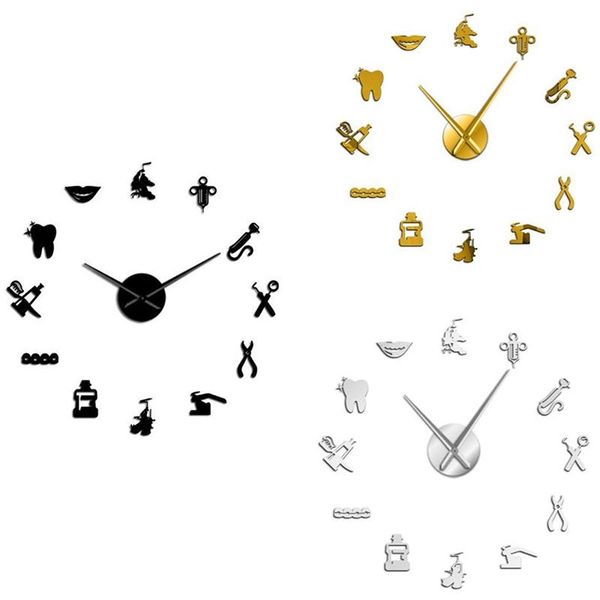 

giant wall clock big needle mirror office decor art clocks