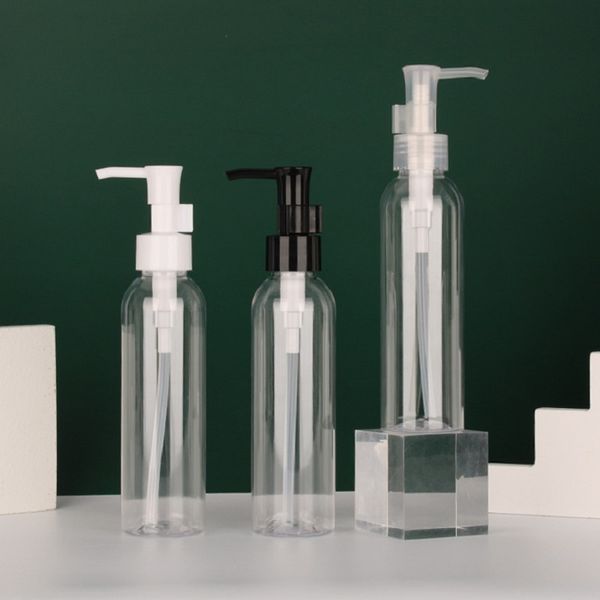 Bottiglie di plastica vuote per lozione pressata in PET da 120 ml Contenitori cosmetici ricaricabili portatili da viaggio