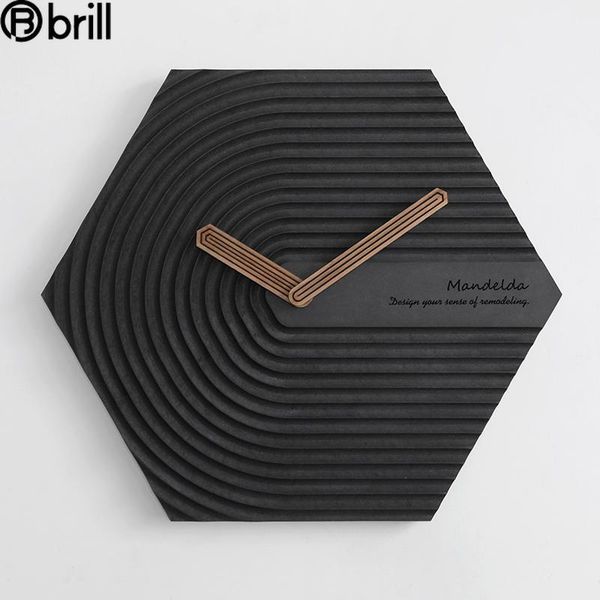 

nordic luxury large wall clock home decor creative silent modern black office living room decoration clocks