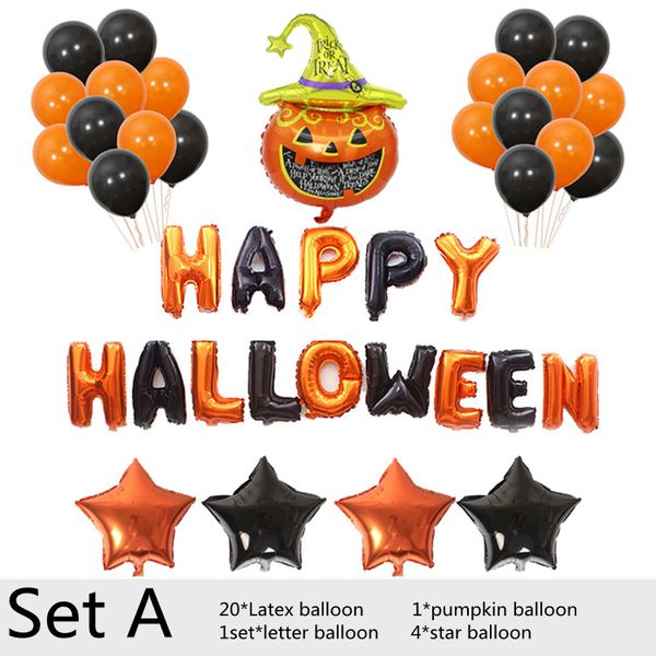 

halloween balloon aluminum foil balloons set party pumpkin bat shape helium balloones home decoration kid toy