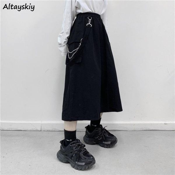 

skirts harajuku skirt women cool streetwear bf style vintage cargo stylish design solid female college spring casual chic hip hop ins, Black