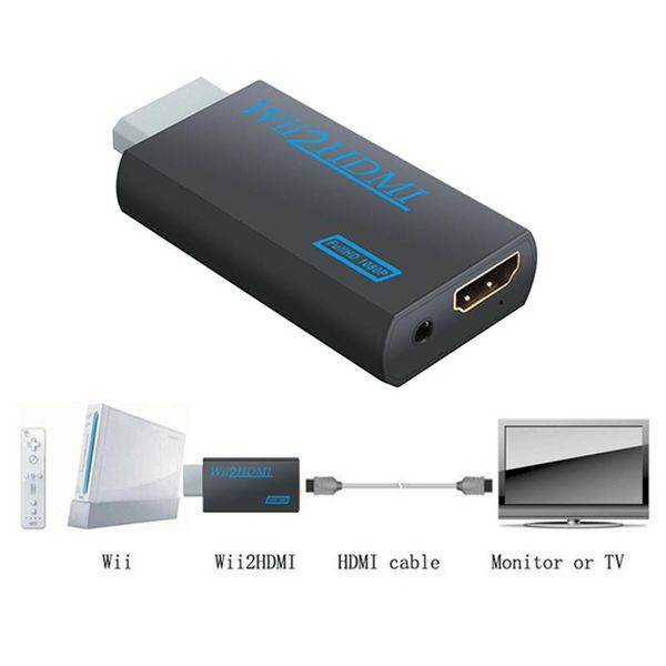 

wii to -compatible adapter support all display modes converter stick 1080p full hd tv audio 3.5 mm cable cables & connectors