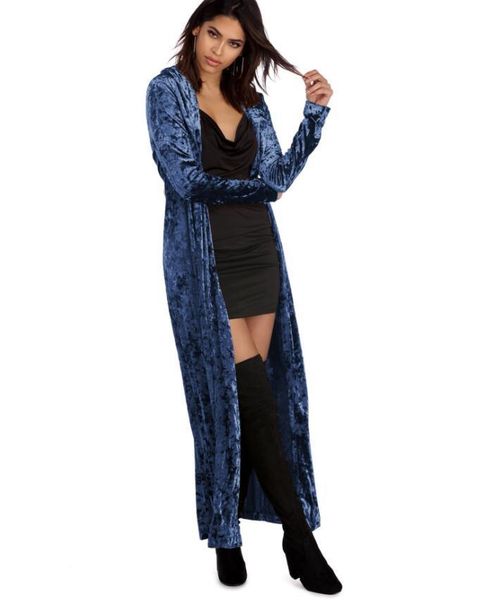 

women's trench coats long sleeves extended velvet cardigan 2021, Tan;black