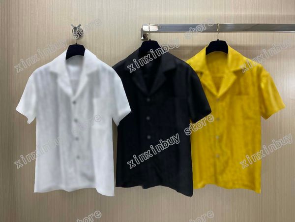 

21ss men printed t shirts designer jacquard letters printing clothes short sleeve mens shirt tag white black yellow