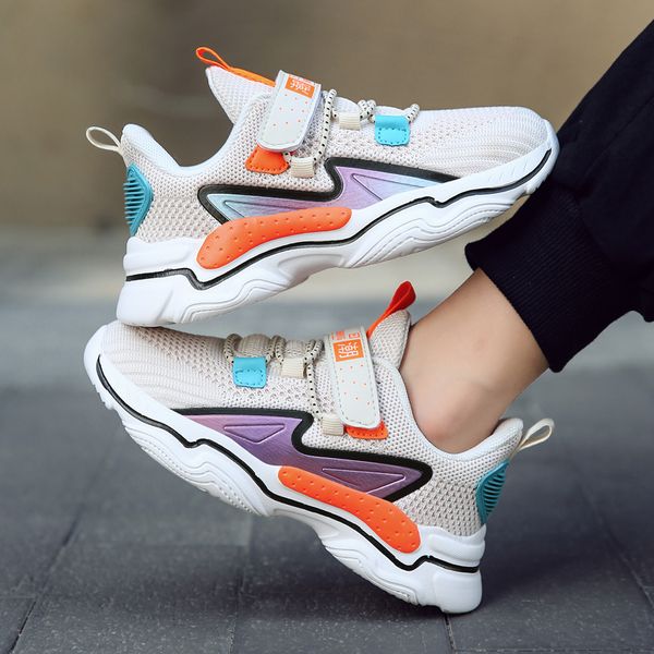 

new fashion children running sport shoes spring casual shoes light summer breathable mesh chunky sneakers male cartoon hook loop