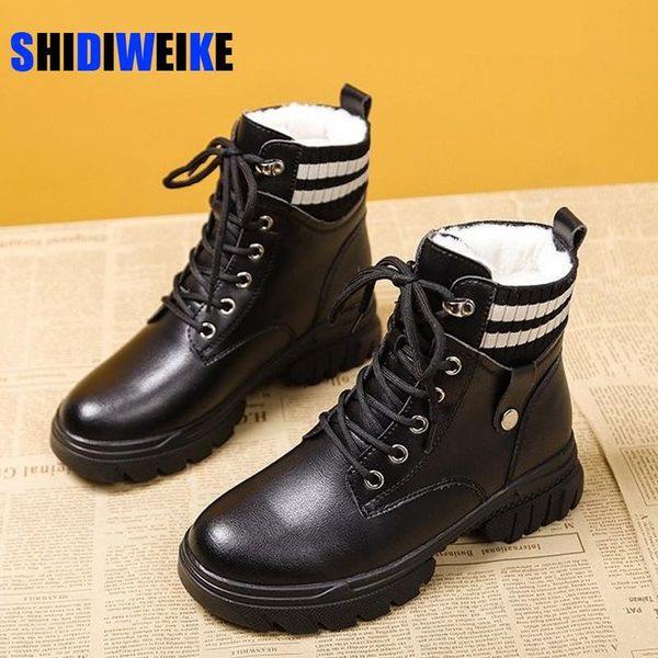 

boots warm soft black beige ankle for women flats snow shoes woman snowshoes thick fur sneakers waterproof zapatos de mujer 2021 tt99