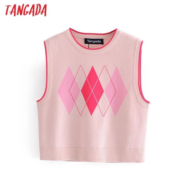 

women fashion geometry knitted vest sweater v neck sleeveless female waistcoat chic 3h56 210416, White;black