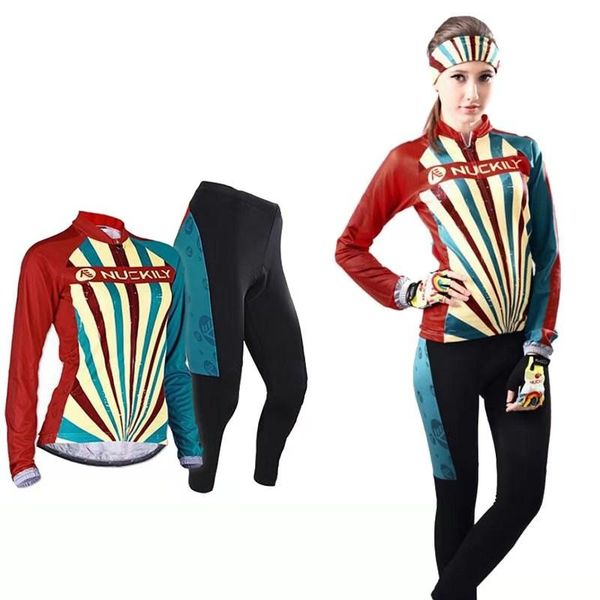 

racing sets wulitoto women's long sleeve suit breathable cycling wear mountain bike clothing, Black;blue