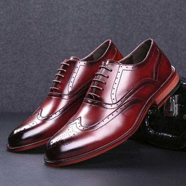 

dress shoes men leather for brand oxford men's fashion luxury formal, Black