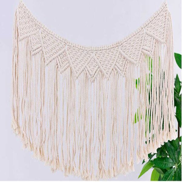 Parede Pendurado Tapeçaria Macrame Wall Art Tingido Tingido Tapeçaria Tapeçaria Tecido Bohemia Tassel Boho Home Decoração Presente 210609