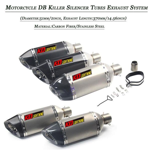 

motorcycle exhaust system tubes removable db killer escape silp on 38-51mm vent muffler refit tail pipe