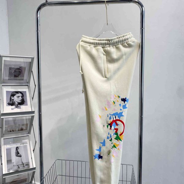 

2021 early autumn new rainbow popular printed loose casual pants for men and women, Black