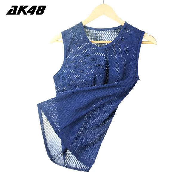 

summer sports fitness wide shoulder vest breathable ice mesh men's v-neck sleeveless shawl wholesale undershirts, Black;brown